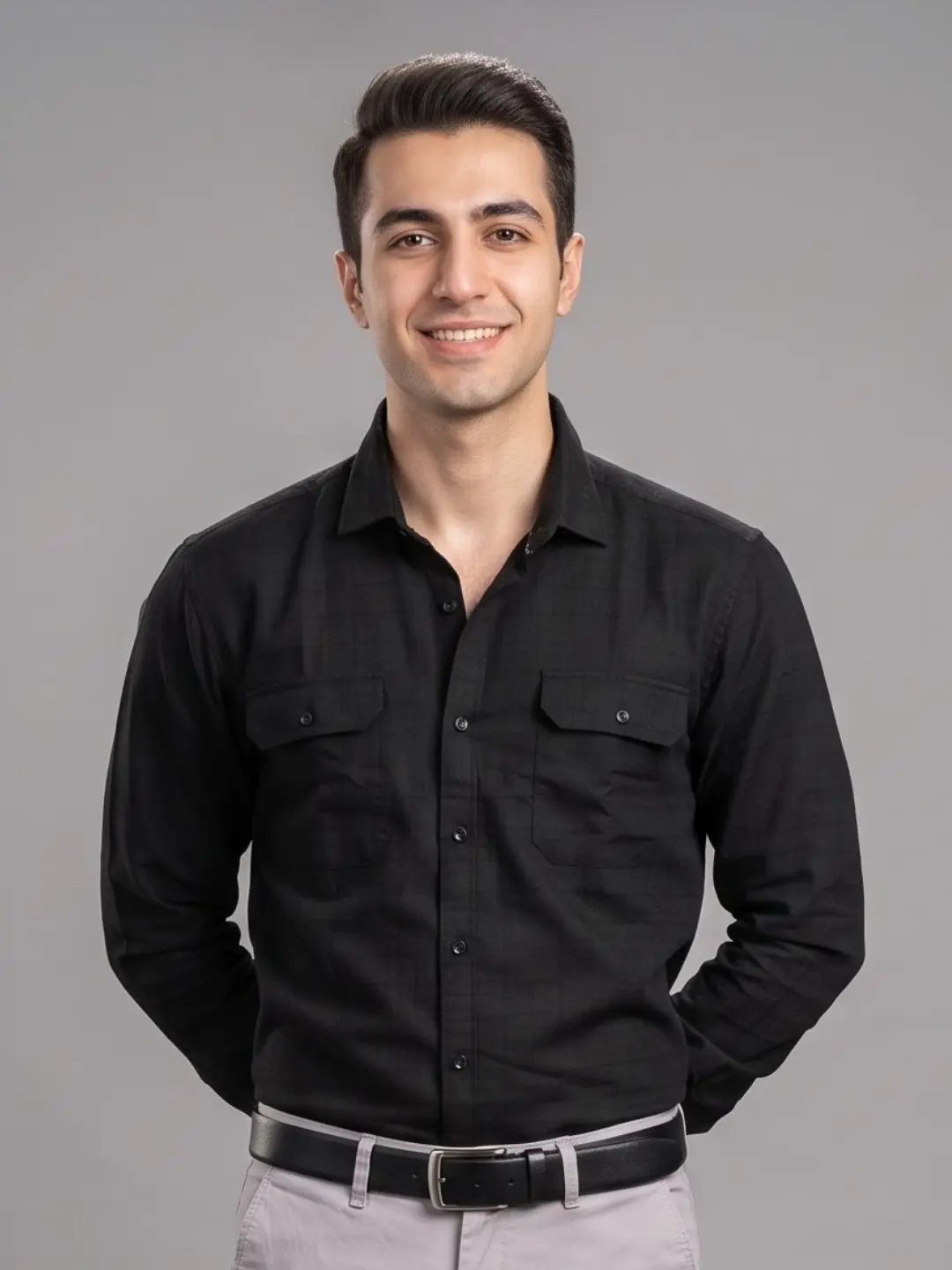 LIVE IN Men Black Slim Fit Checks Casual Shirt - LS11F587HSDB