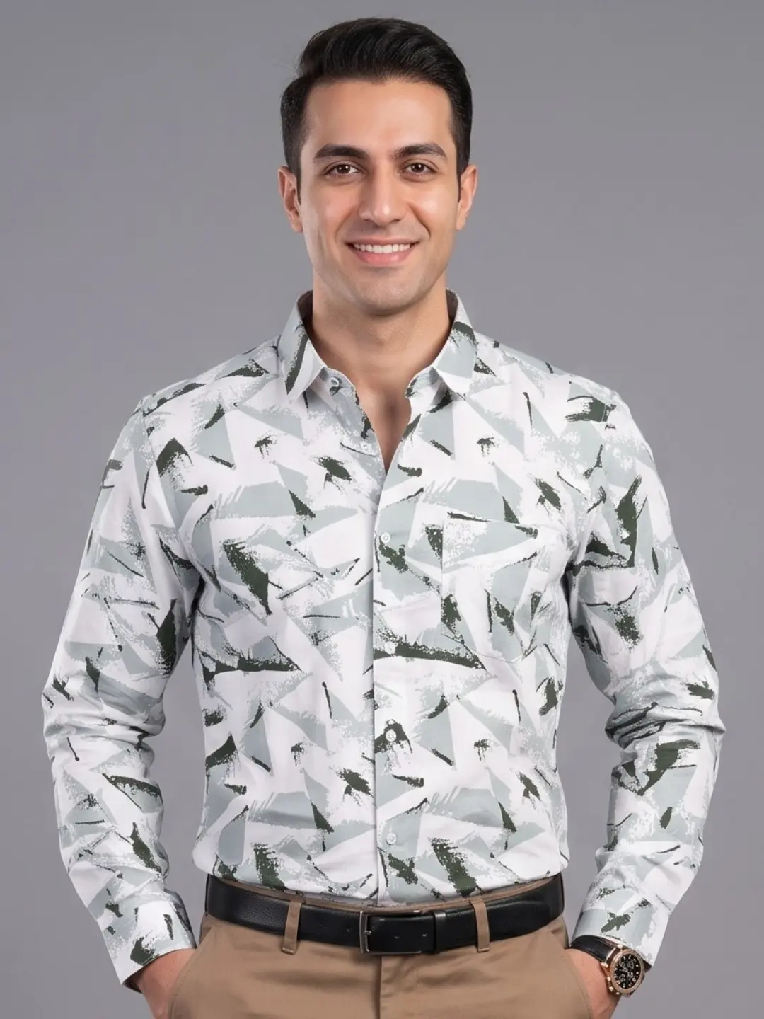 LIVE IN Men Multicolor Slim Fit Printed Casual Shirt - LS12F297PPSU