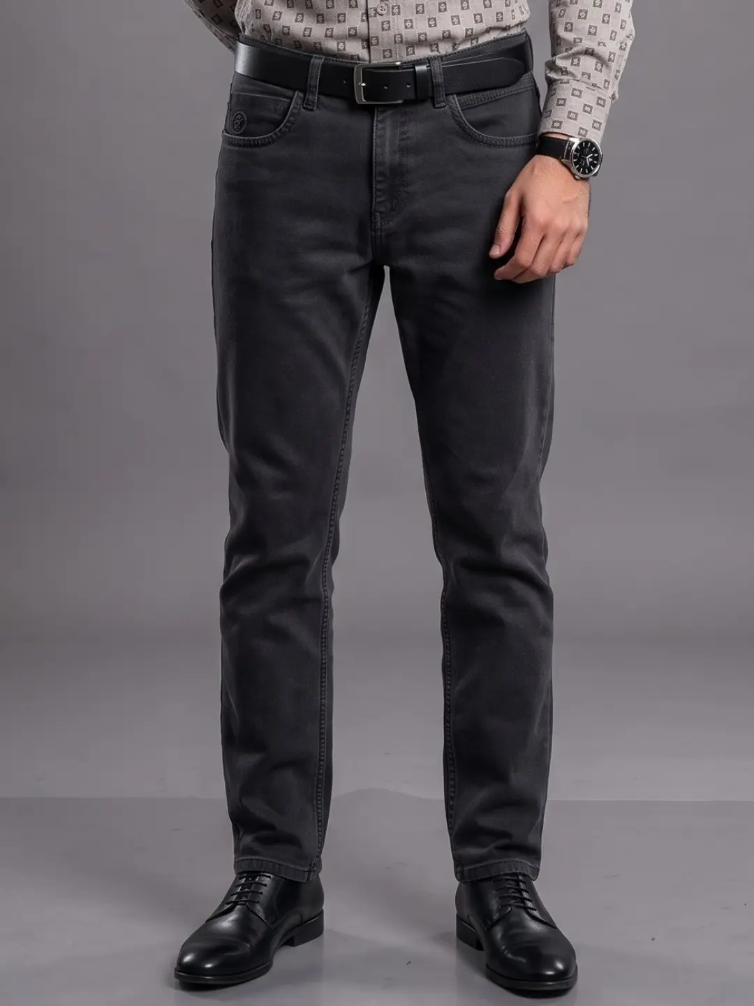 LIVE IN Grey Regular Fit Solid Denim Jeans-SLJP12I132DB