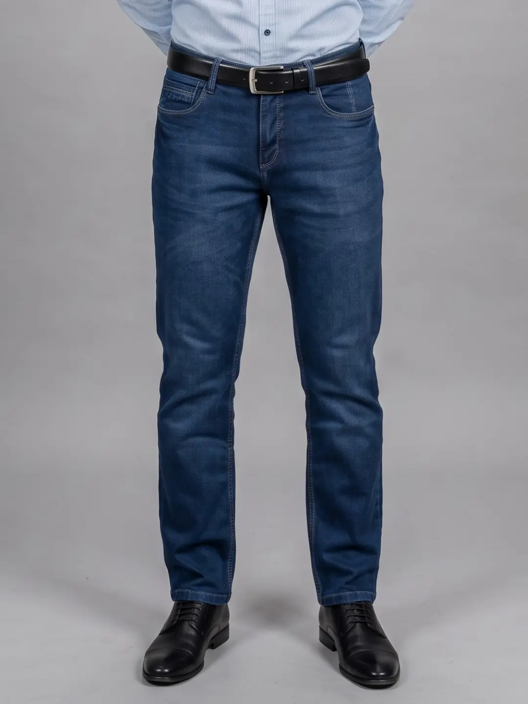 LIVE IN Dark Blue Regular Fit Solid Denim Jeans-SLJP12M154KU