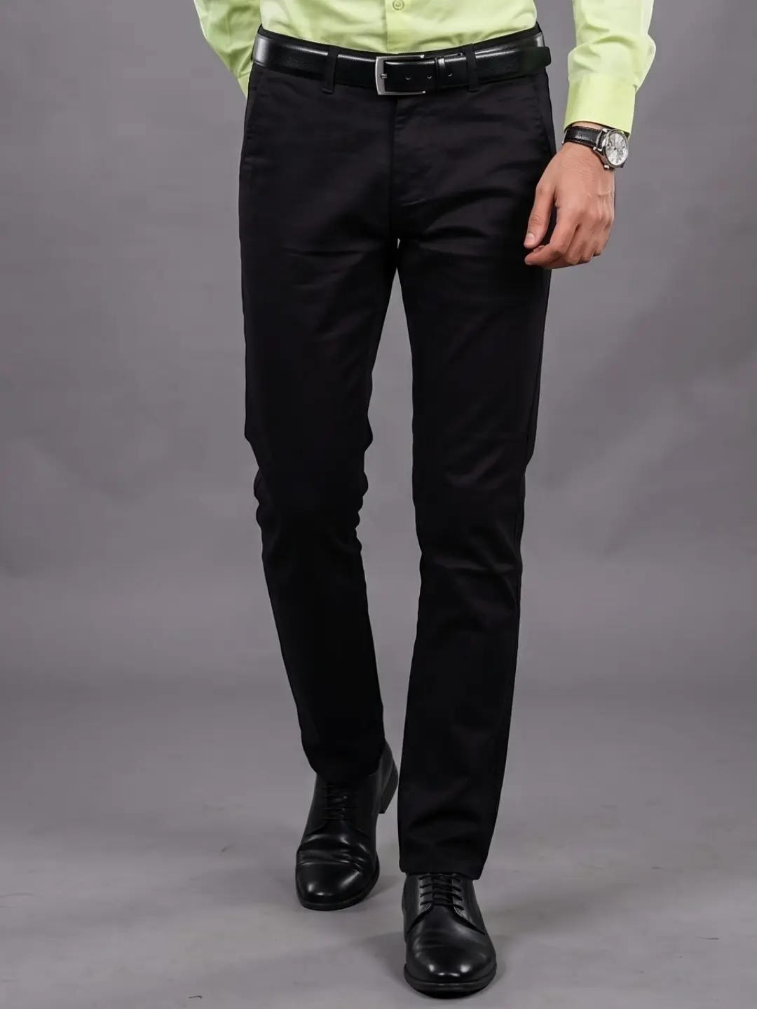 LIVE IN Brown Slim Fit Solid Cotton Casual Trousers-LTL12I105DB